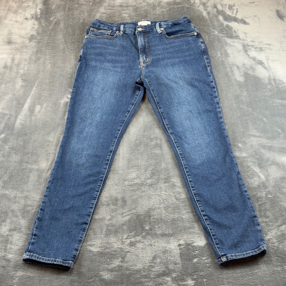 Good American Good Legs Blue Skinny Jeans Size 12/31 GLDV873CET High Rise Denim